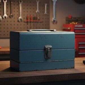 Vintage Logan De Luxe 5 Inch Movie 12 Reel Chest Metal Storage Box Carry Tote